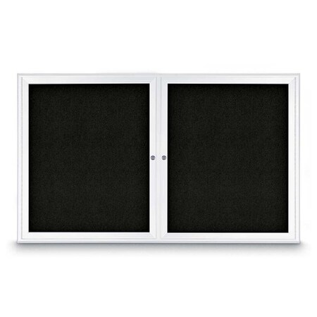United Visual Products Sliding Door Indoor Enclosed Corkboard, 9 UV9030ACS-GOLD-DBURGU